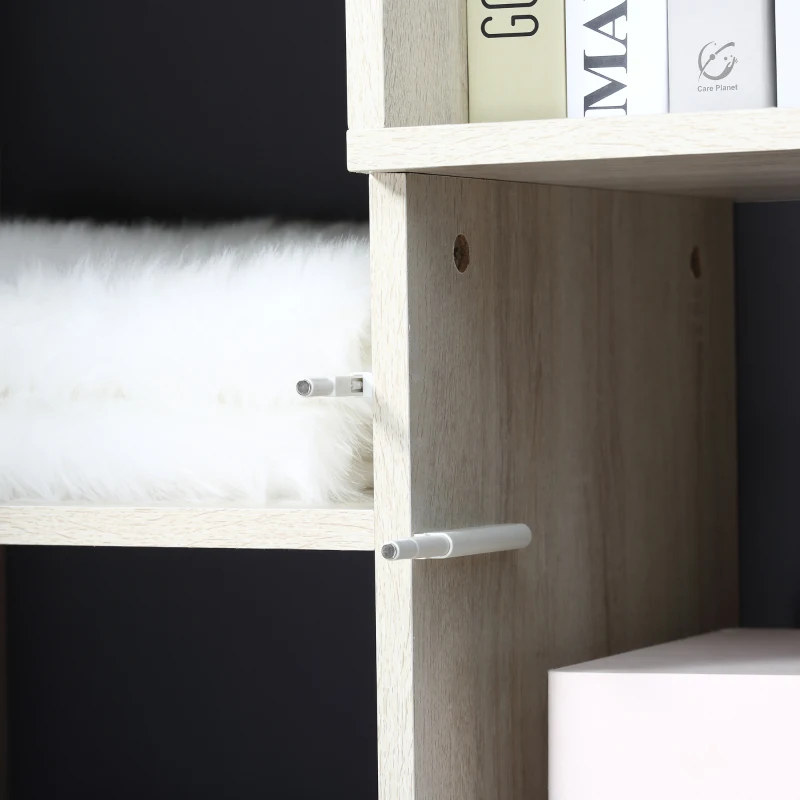 HOMCOM Libreria Moderna in Legno con 2 Ante e Vano Aperto, Mobile Multiuso per Soggiorno, Camera da Letto, Ufficio, Grigio Scuro