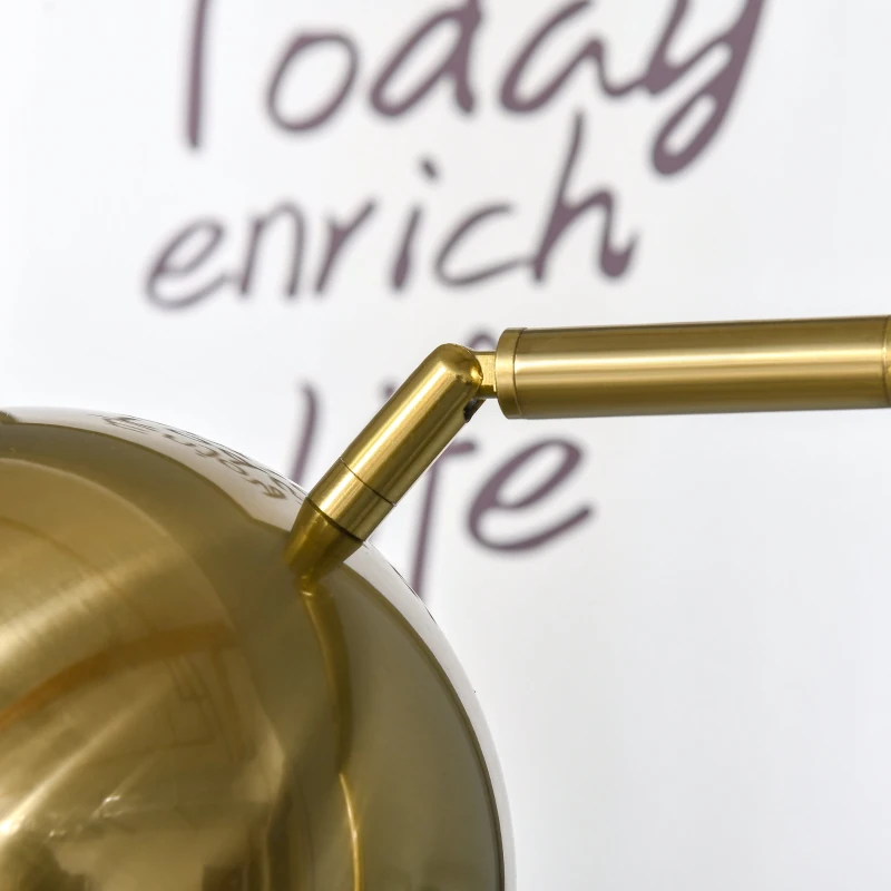 HOMCOM Lampada da Terra Moderna con Paralume Regolabile in Stile Vintage Compatibile con E27 40W - Oro