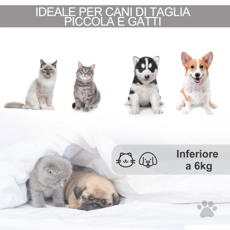 PawHut Tenda per Gatti, Cuccia per Cani o Gatti fino 6kg, Cuccia per Cani Piccoli da Interno, Teepee Grigio Φ50x70cm