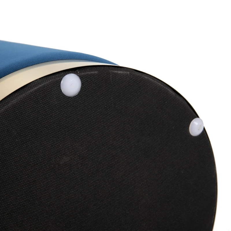 HOMCOM Pouf Design Rotondo, Poggiapiedi Cilindrico Blu con Base Oro e Seduta Imbottita, Casa/Negozio, Ф36x42cm-Max 120kg