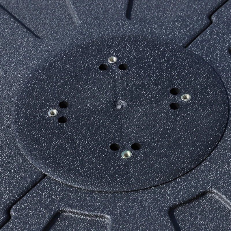 Outsunny Base Ombrellone Riempibile con Acqua e Sabbia 4 Rotelle Max. 125 Kg da Giardino HDPE 84x84x19cm Nero