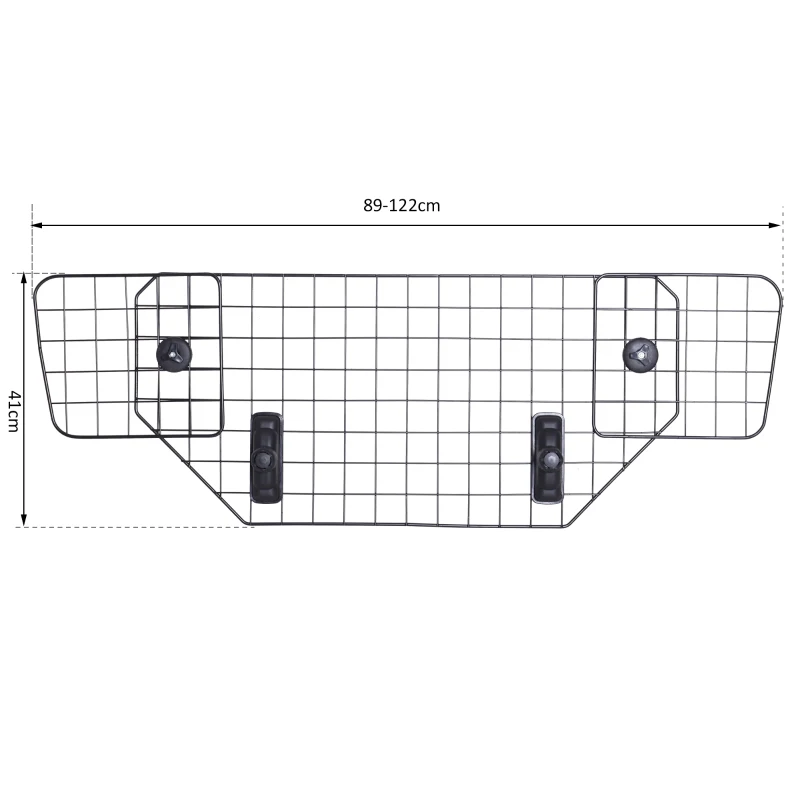 PawHut Barriera Divisore per Cani Universale per Poggiatesta Macchina Facile da Installare Regolabile 89-122cm