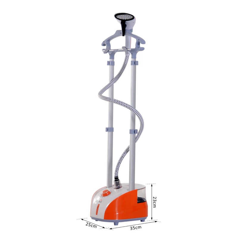 HOMCOM Stiratrice a Vapore, Ferro da Stiro Verticale da 2L, Potenza 1950W con 2 Aste Portatile, 35x25x23cm