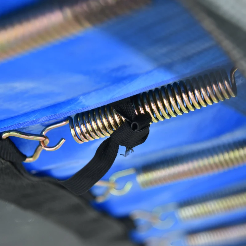 HOMCOM Trampolino Elastico con Canestro Basket | Rete di Sicurezza Pali Imbottiti | Adulti e Bambini | Fino 150 kg Φ378cm