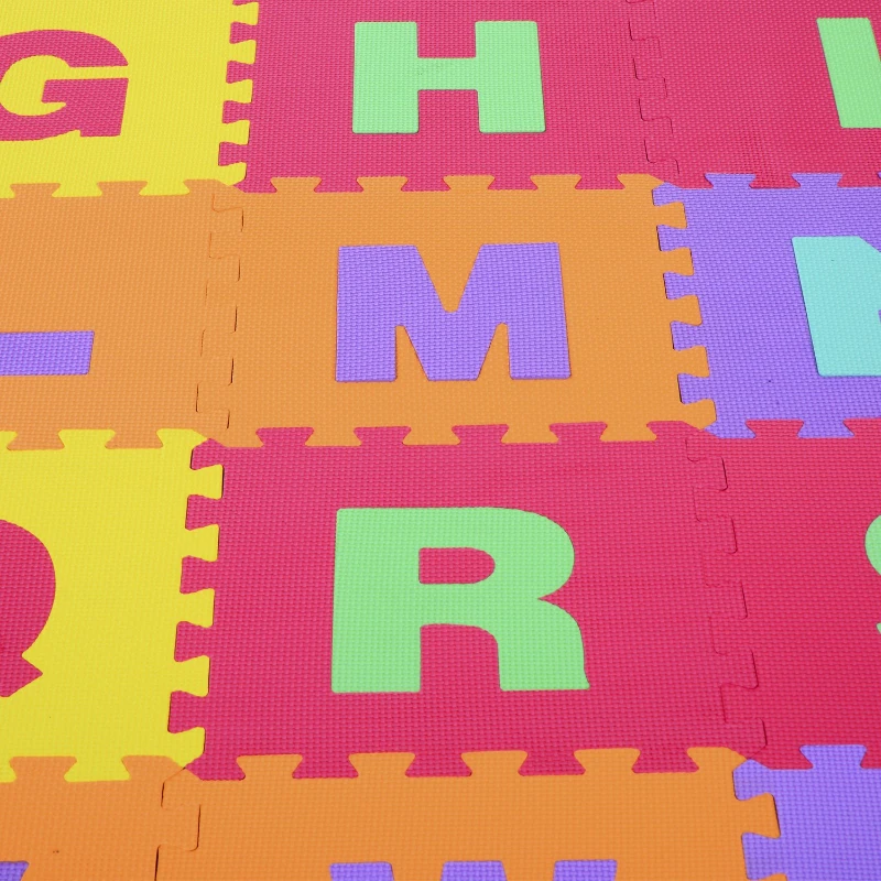 HomCom Tappeto Puzzle 26 Pezzi da Gioco Set  31x31cm, colorato