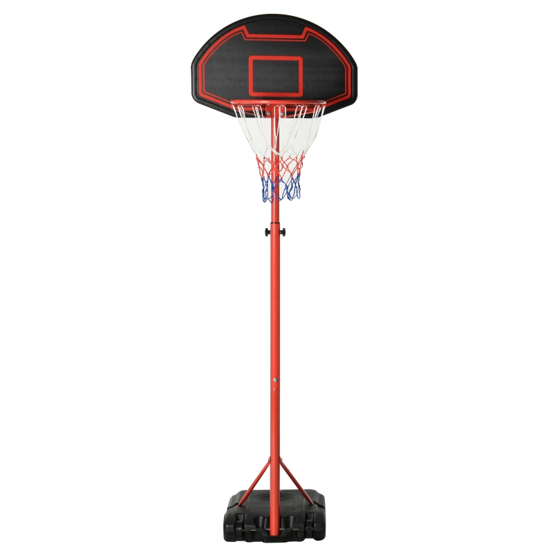 Homcom Canestro Portatile per Bambini con Altezza Regolabile e Base da Riempire in Acciaio e Nylon