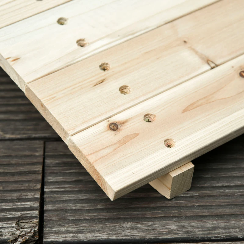 Outsunny Ponticello di Legno per Giardino Passerella Curva con Ringhiera, 228x75x110cm Colore Legno Naturale