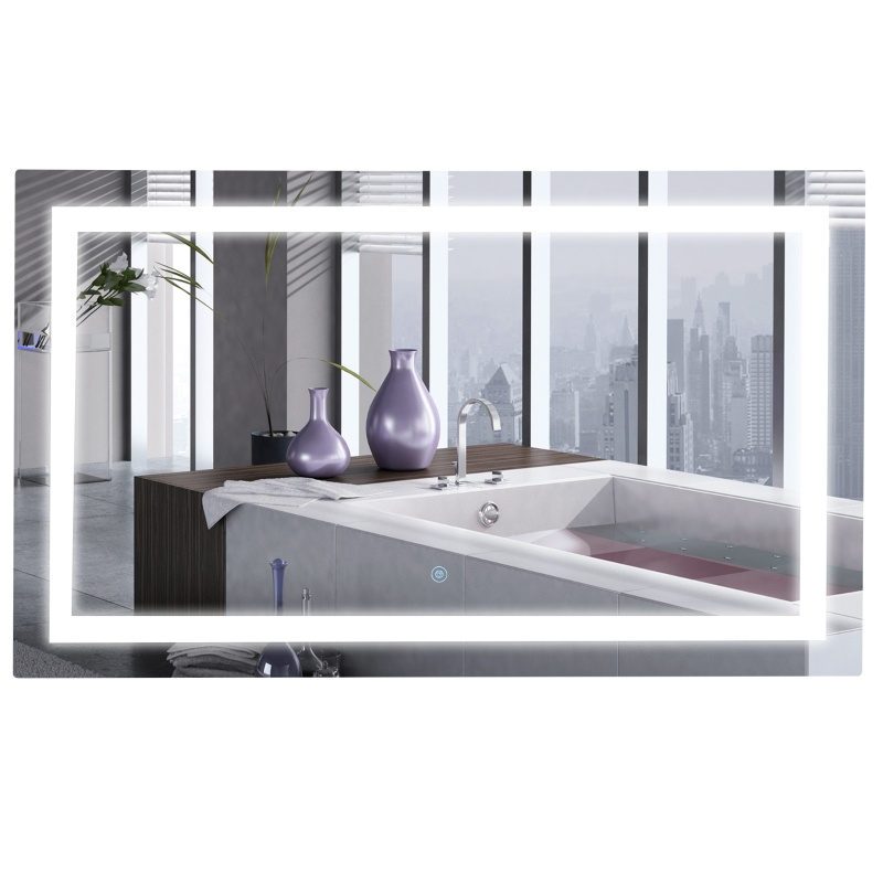 Miroir lumineux LED 46 W fonction antibuée interrupteur tactile