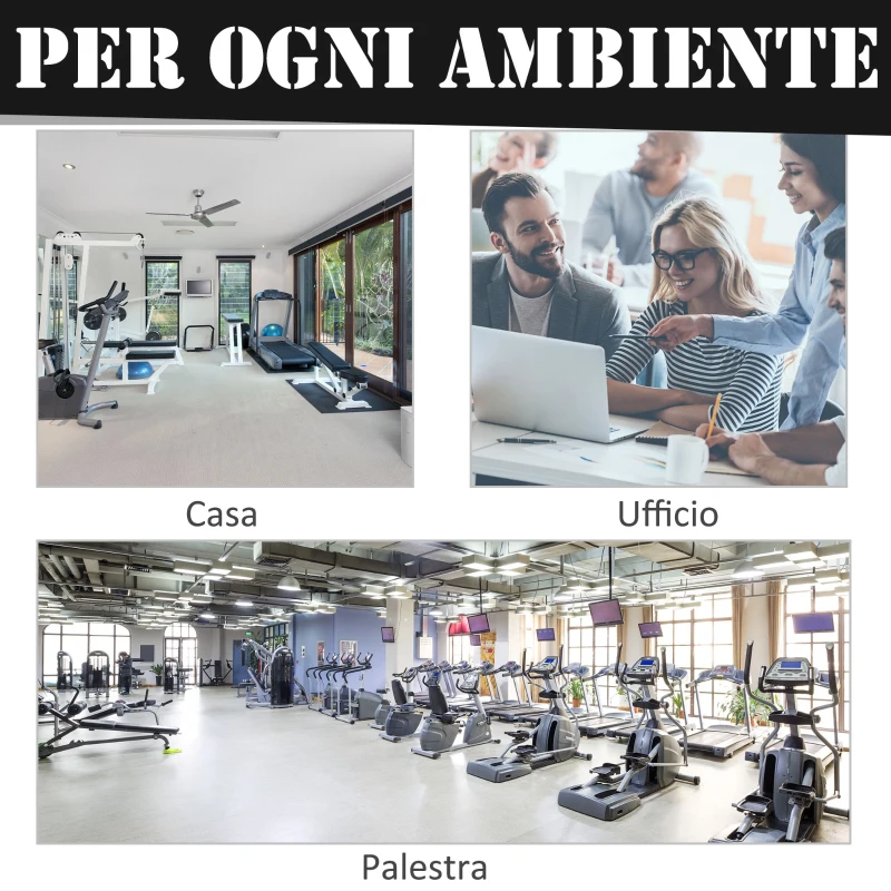 HOMCOM Rack Palestra Regolabile in Altezza su 12 Livelli, Rack Squat in Acciaio, Supporto Bilanciere Max 150KG, 52x48x108-163 cm, Nero