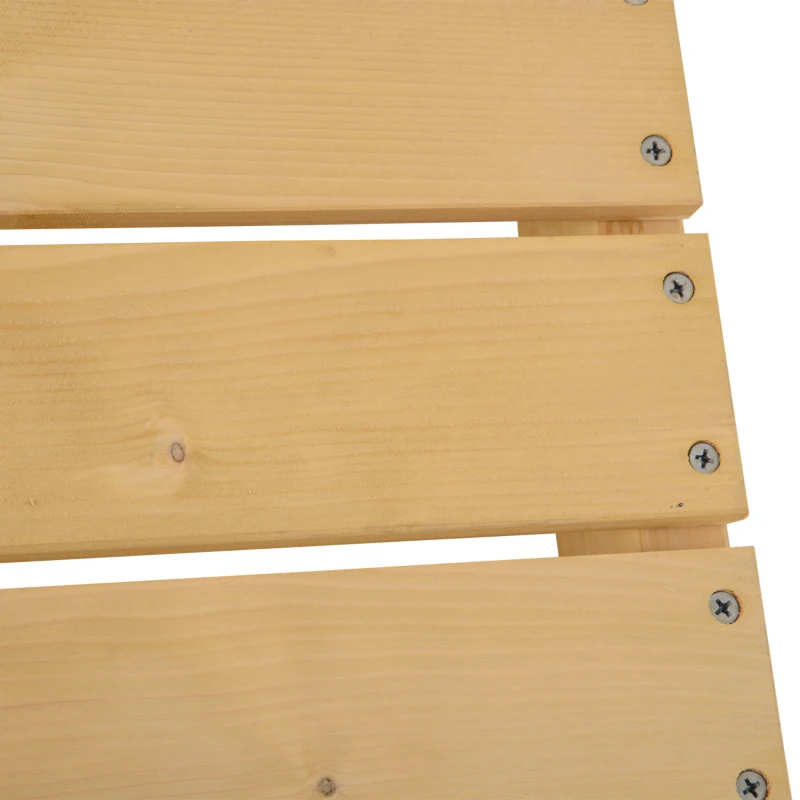 Outsunny Tuinbank 2-zits zitbank houten bank tuinmeubelen massief hout naturel 1,1 m