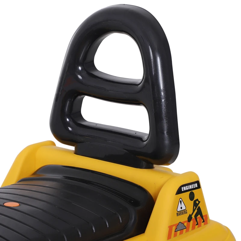 HOMCOM NO POWER 3 in 1 Ride On Toy Bulldozer Toddler Digger Excavator Scooter Storage Cart Toilet Pretend Play Construction Truck