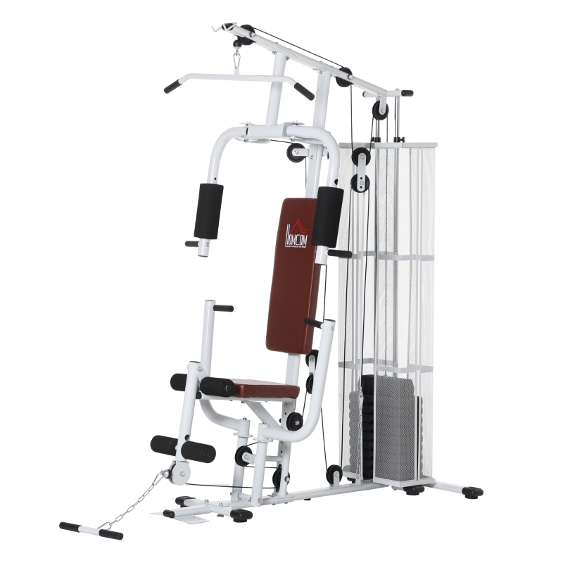 Station de musculation complète avec 10 contrepoids acier