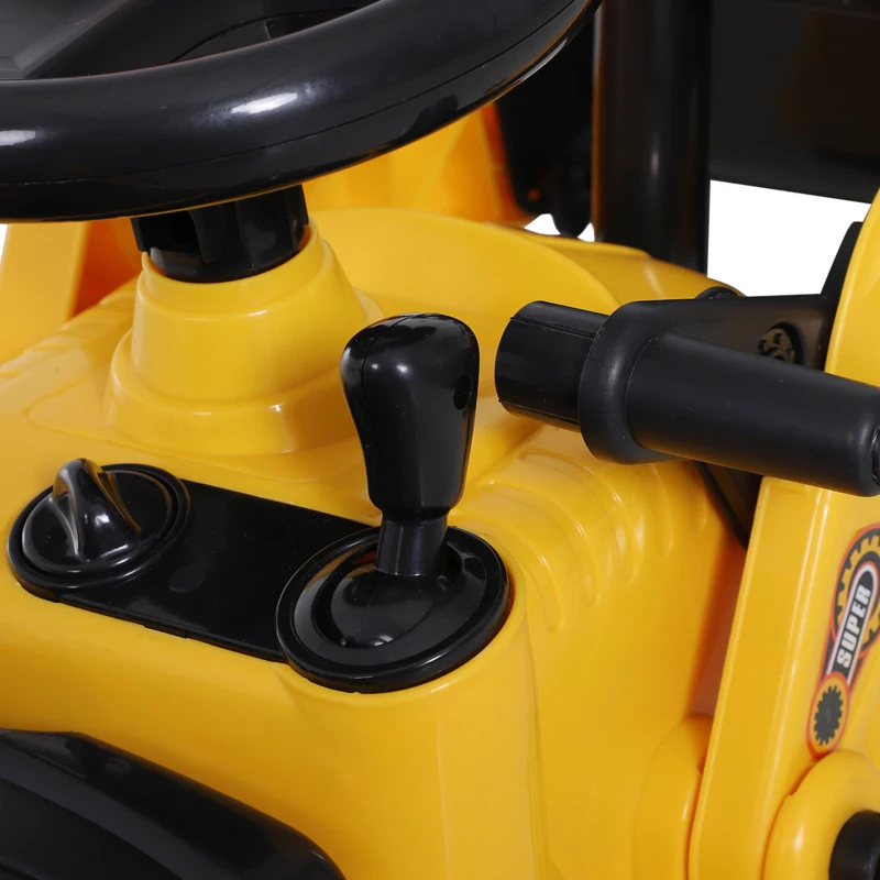 HOMCOM NO POWER 3 in 1 Ride On Toy Bulldozer Toddler Digger Excavator Scooter Storage Cart Toilet Pretend Play Construction Truck
