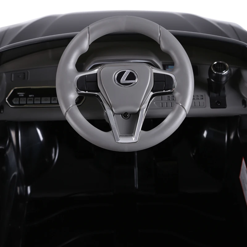 HOMCOM Coche Eléctrico para Niños +3 Años Automóvil LEXUS LC500 Control Remoto y Manual con Música Bocina y Faros Soporta Máx.30 kg 106x63x44 cm Negro