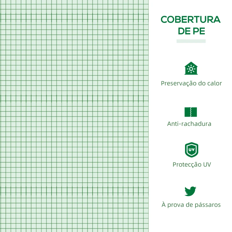 Outsunny Estufa de Jardim 180x90x70cm Estufa de Jardim com 2 Janelas Enroláveis Cobertura de PE e Estrutura de Metal Estufa para Cultivo de Plantas Flores Verde