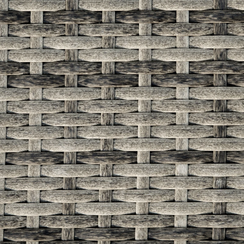 Outsunny ligstoel met kussen rotan effect grijs 207 x 70 x 70 cm