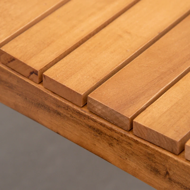 Outsunny tuinbank voor 2 personen massief hout natuurlijke kleur 123 x 61 x 89,5 cm