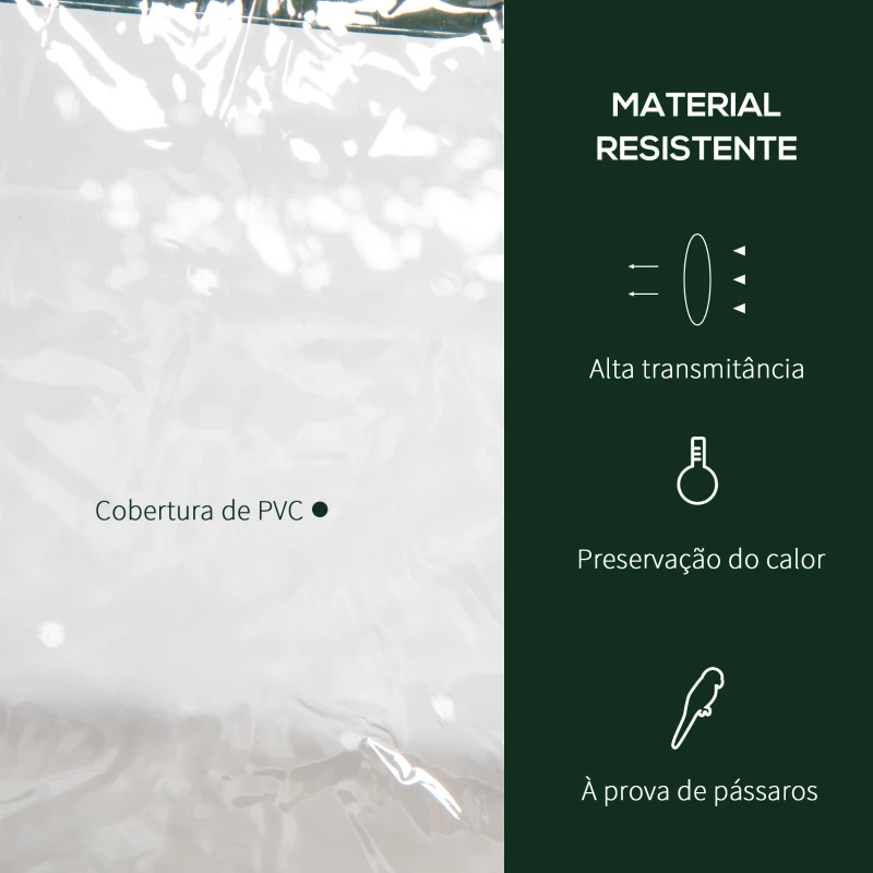 Outsunny Estufa de Jardim com 3 Prateleiras Metálicas e Porta Enrolável Estufa de Varanda Exterior para Cultivo de Plantas Flores 69x49x125cm Transparente