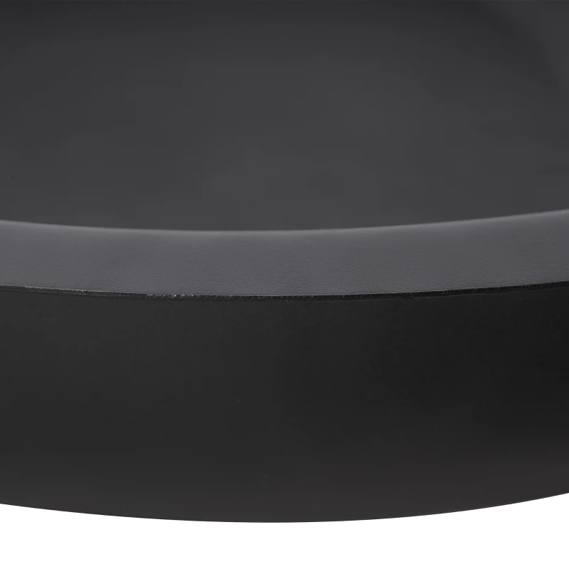 Outsunny misa paleniskowa z pogrzebaczem kosz paleniskowy okrągły palenisko do ogrodu na kemping do grilla stal kolor czarny 79 x 69 x 25,5 cm