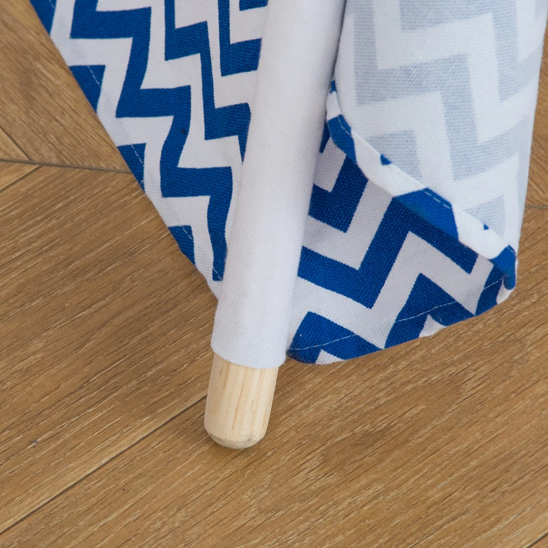 HOMCOM namiot tipi dla dzieci wewnętrzny zewnętrzny namiot do zabawy dla dzieci z poduszką poliester drewno sosnowe czytanie zabawa odpoczynek dzieci 3-6 lat kolor biały 120 x 120 x 155 cm | Aosom