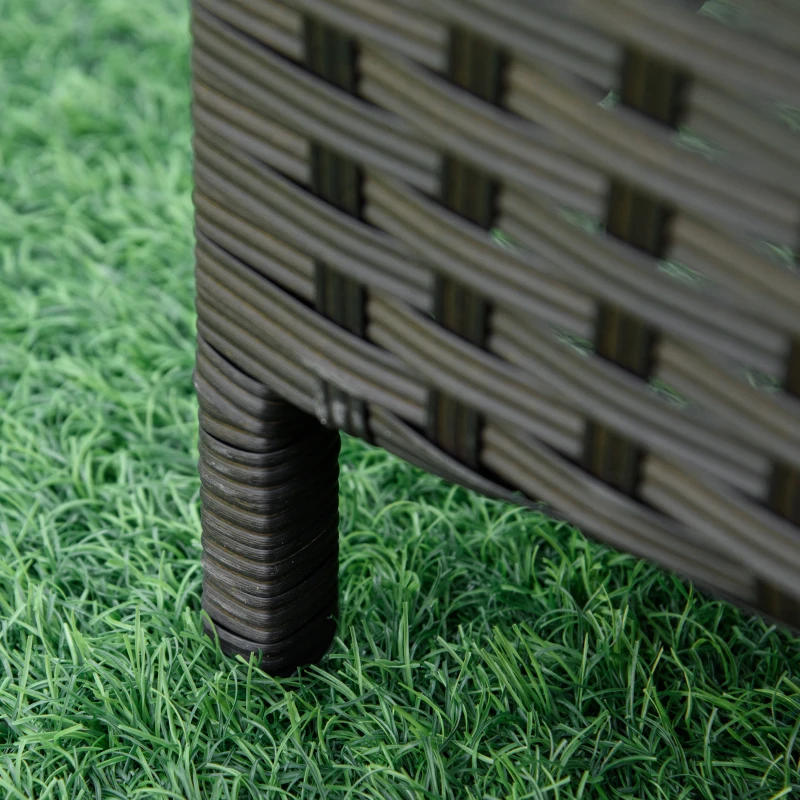 Outsunny Espreguiçadeira de Vime de Jardim Espreguiçadeira com Encosto Ajustável em 4 Posições Almofadas Acolchoadas e Capa Removível para Terraço Pátio Exterior 192x62,5x58-95cm Marrom e Bege