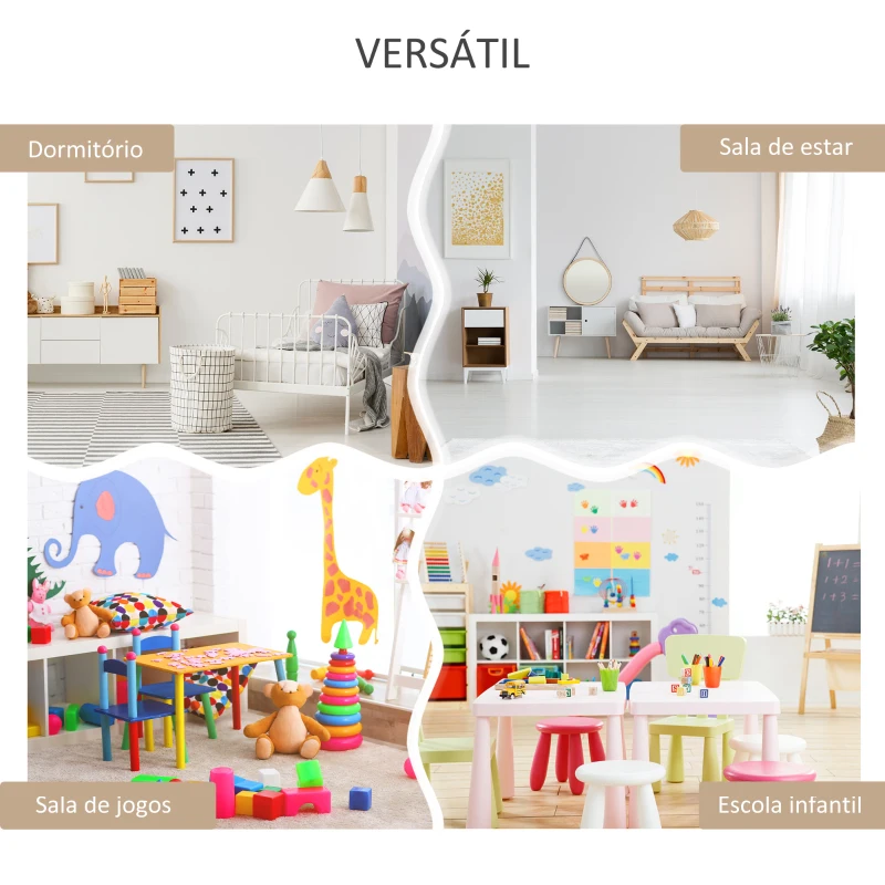 HOMCOM Estante de Madeira para Brinquedos com 3 Compartimentos 2 Cubos e Gaveta Móvel com 4 Rodas Estante para Livros Infantil para Dormitório Infantil Sala de Jogos 60x29,9x90cm Branco