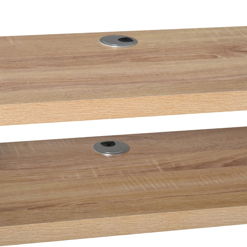 HOMCOM Mueble de TV Mesa Flotante para Televisión hasta 60 Pulgadas en la Pared con 2 Estantes Madera 152,4x29,8x21 cm Roble Claro