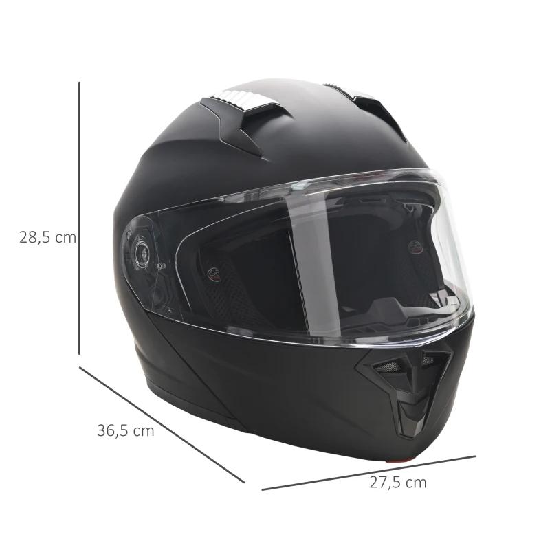 Homcom Casque de moto intégral Taille XL-60 cm Noir