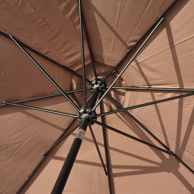 Outsunny Umbrela de Gradina Inclinabila 3x2.45m in Poliester Impermeabil, Cafea