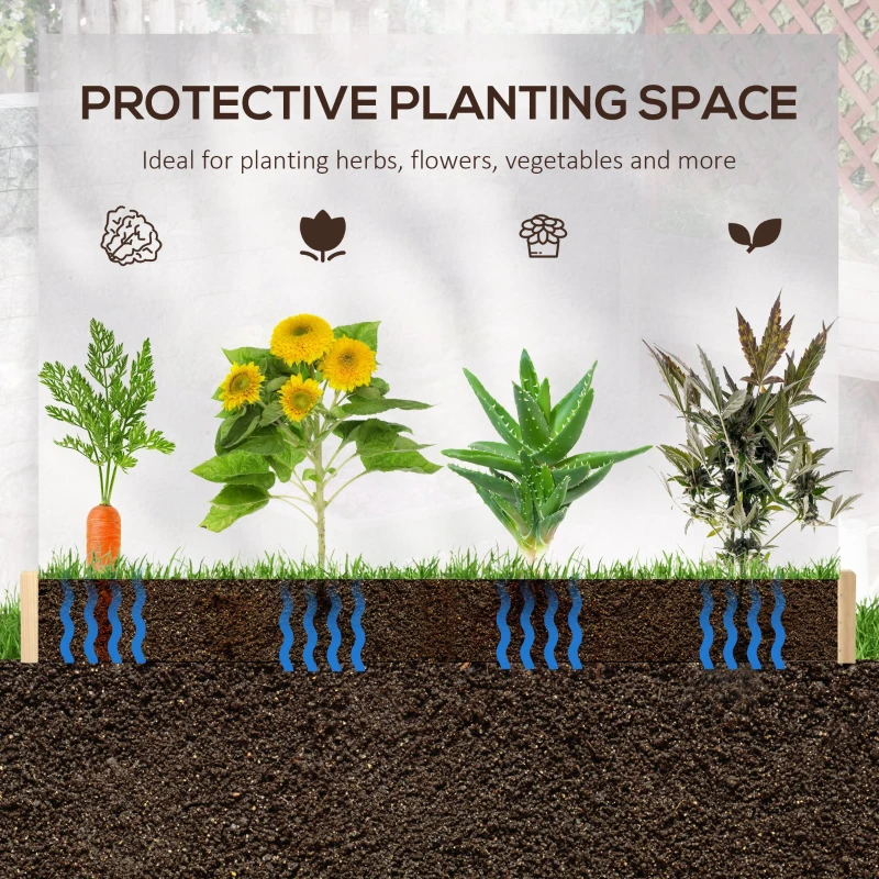 Outsunny Pat de gradina inaltat cu 3 niveluri din ratan sintetic fara fund pentru plante si legume, 120x120x40cm, gri