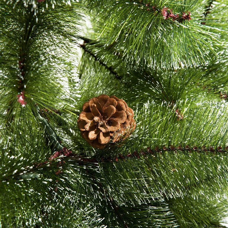 HomCom Albero di Natale Artificiale 150cm 229 Rami con 35 Pigne