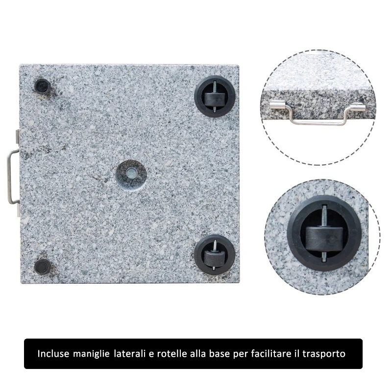 Outsunny Suport Baza Pentru Umbrela de Gradina in Marmura 25kg, 40x40x38cm