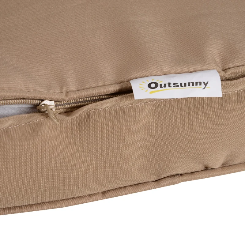 Outsunny Mobilier Gradina Set 6 Piese pentru Exterior cu Canapea 2 Fotolii 2 Pufuri si Masuta Kaki si Bej