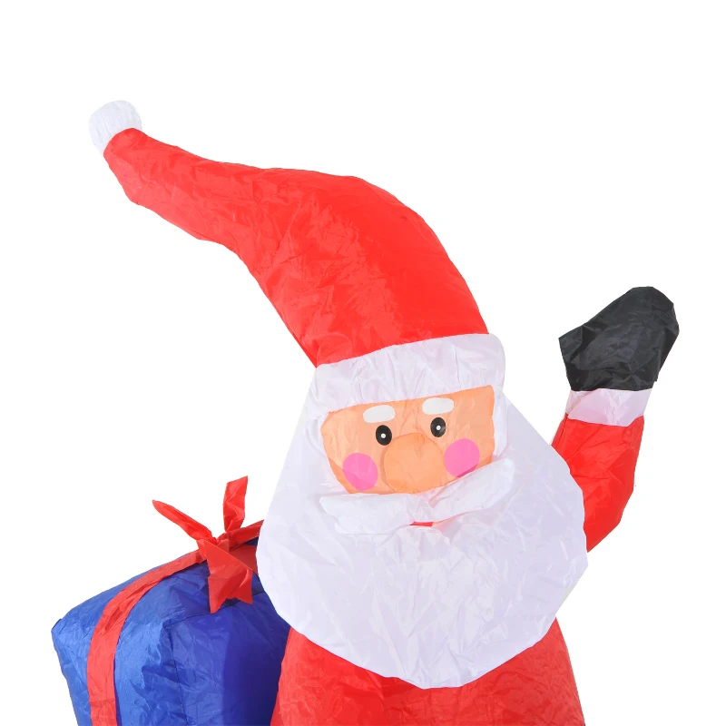 HomCom Moș Crăciun Gonflabil pentru Intern și Extern LED 152x72x122cm