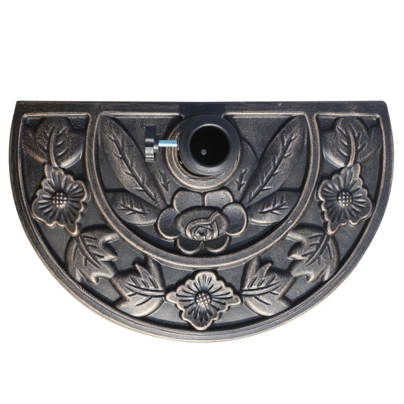Outsunny Baza pentru Umbrela de Soare in Rasina Reglabila cu Manivela 9 kg 50x31x32cm