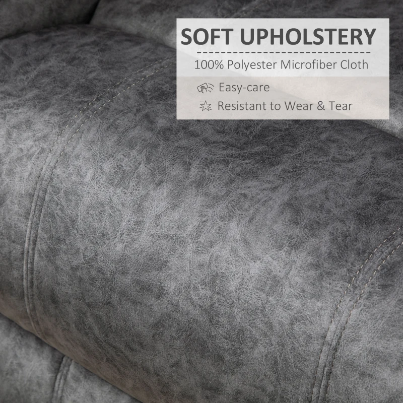 HOMCOM Fotoliu Recliner, fotoliu rabatabil din Tesatura cu Capitonare suplimentara, Gri