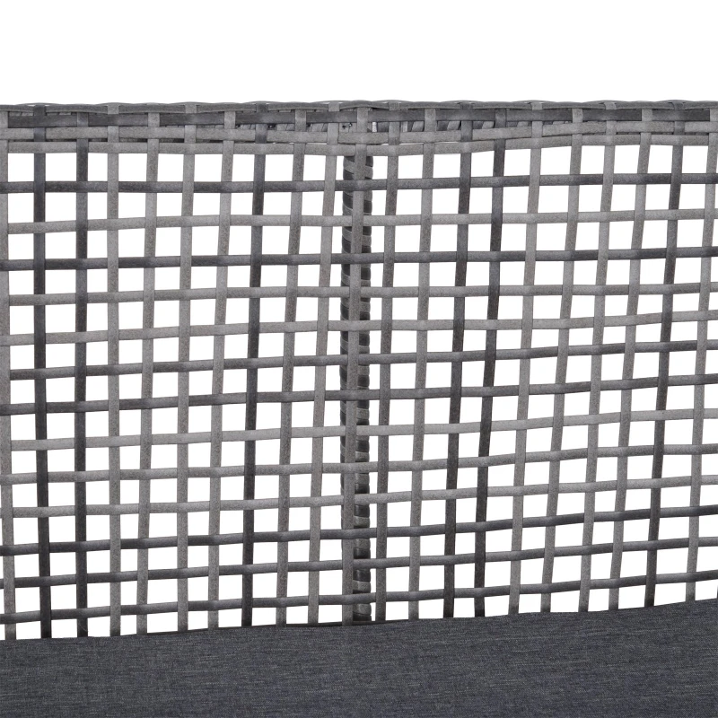 Outsunny Canapea bancuta de gradina 2 locuei in Rattan si aluminiu Gri 118 x 75 x 79 cm