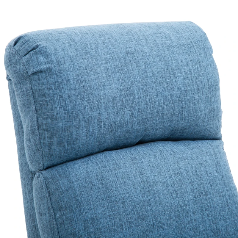 Homcom Fotoliu Relax Albastru – Rabatabil cu Taburet, 125 kg