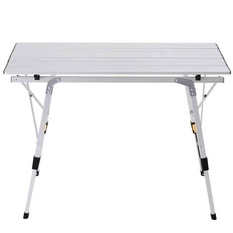 Outsunny Masa Pliabila de Camping din Aluminiu 90 x 53 x 45/65 cm