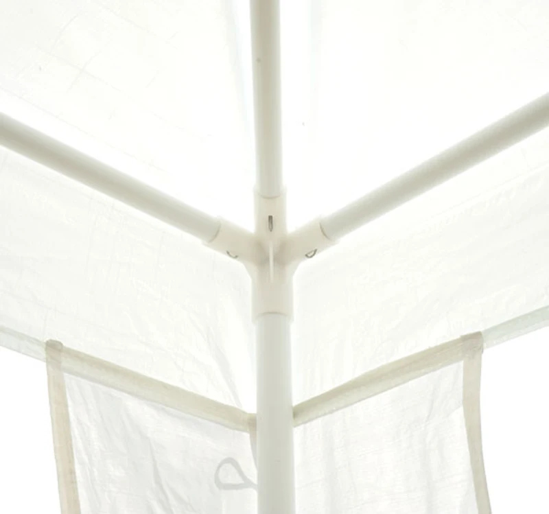 Outsunny Gazebo pentru Grădină Cort pentru Extern Impermeabil Schelet din Oțel 3x3m Alb