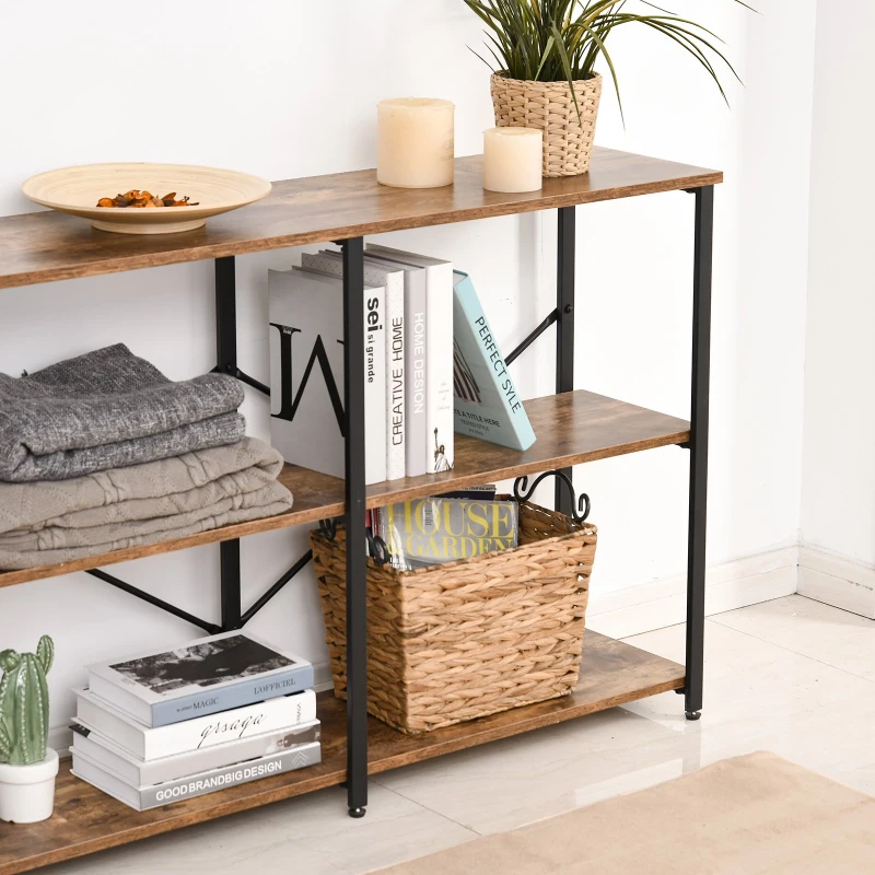 HOMCOM raft stil industrial, 3 nivele, 120x30x76 cm