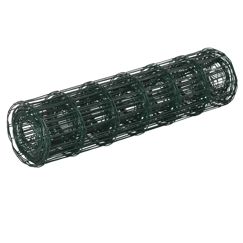 PawHut Plasa Metalica pentru Gradina Acoperita cu PVC pentru Garduri Exterioare, 1000x61cm, Verde