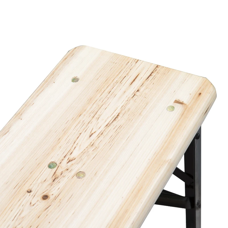 Outsunny Set de Bere 1 Masa 120x50cm 2 Banci 120x25cm din Lemn de Brad