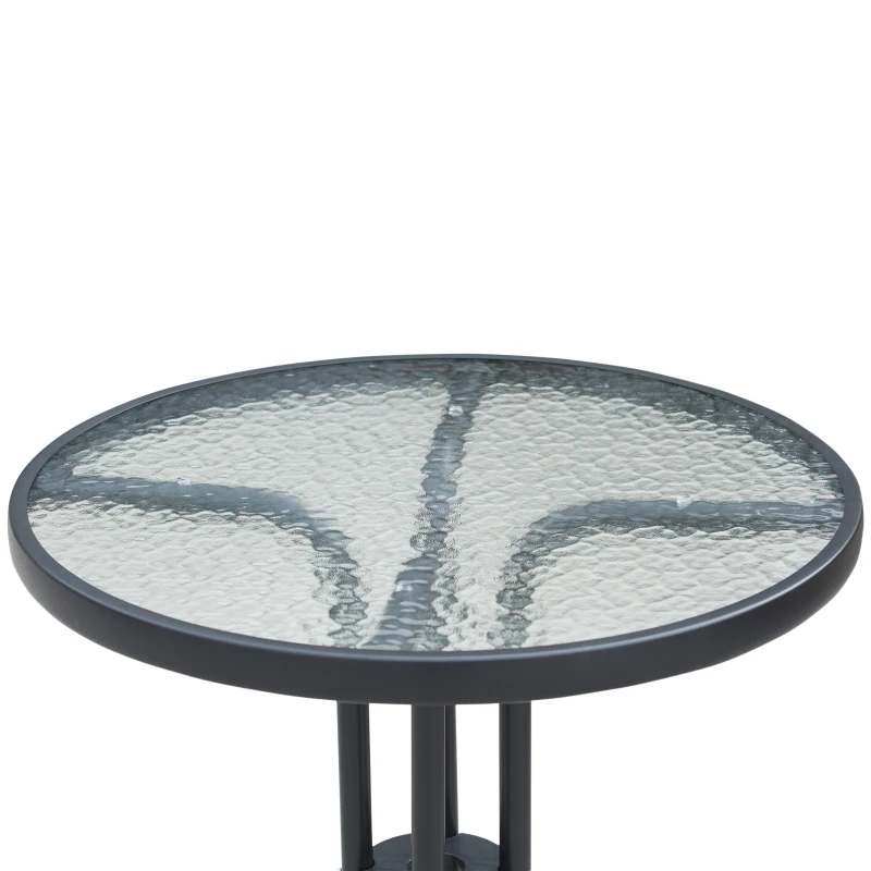 Outsunny Set de Bar 2 Scaune cu Masa Inalt Negru si Maro