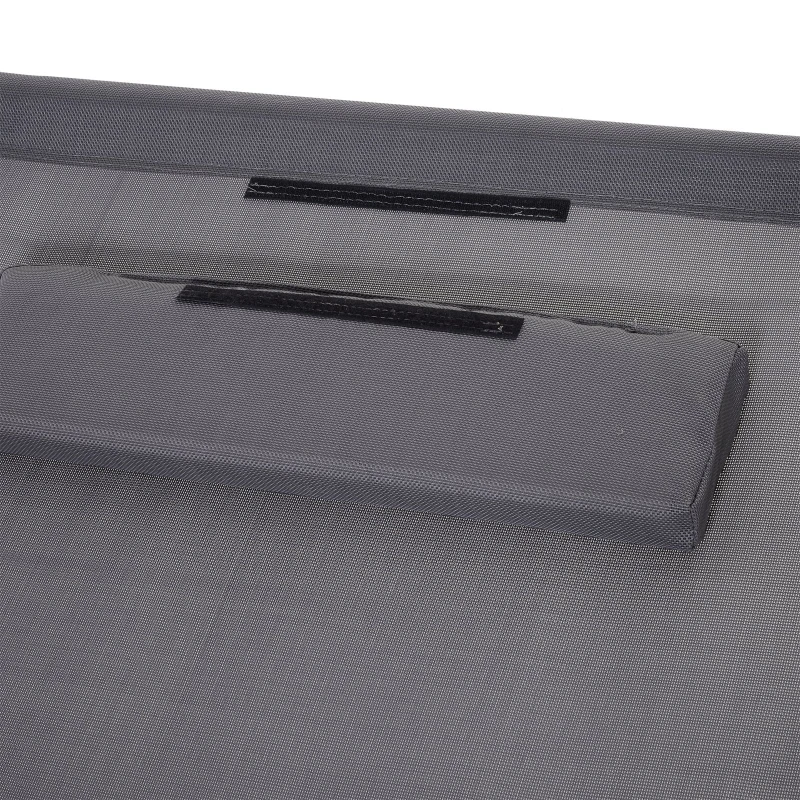 Outsunny Sezlong tip Leagan din Otel cu Perna Negru 200 x 130 x 52cm