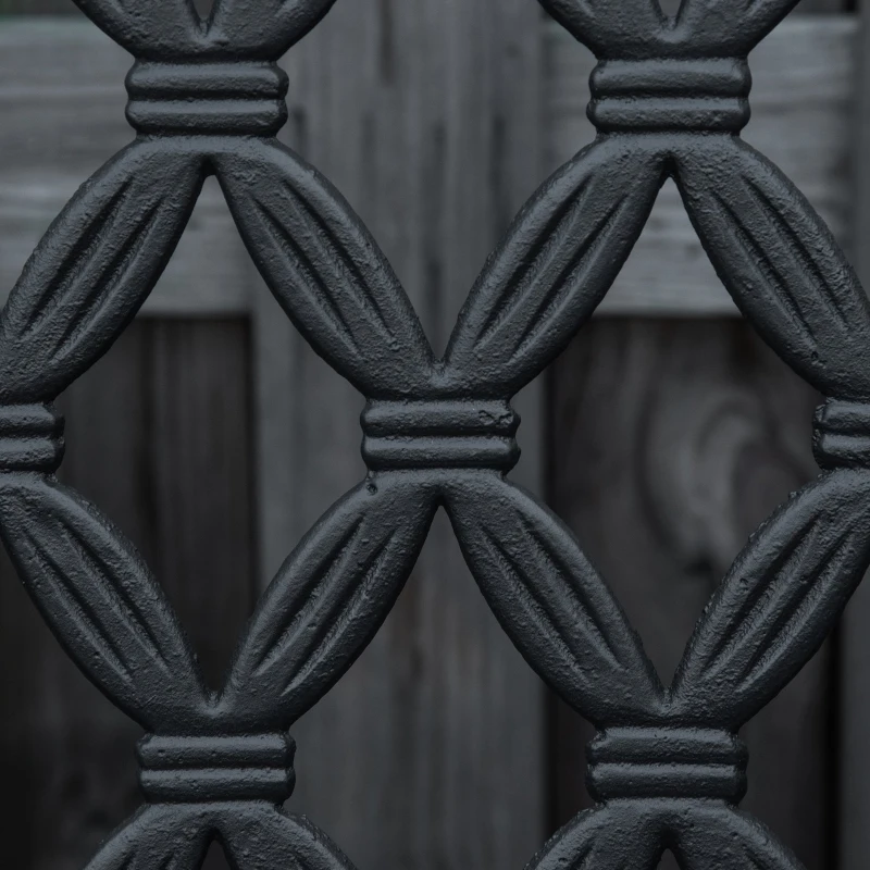 Outsunny Bancuta de gradina 2 locuri cu brate in otel si fonta, 128x58.5x89cm, negru