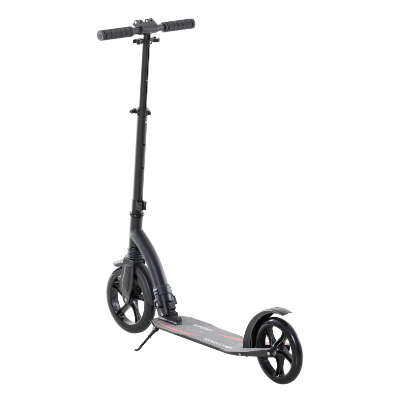 Homcom Trotineta pentru Adulti Pliabila din Aluminiu cu Manubriu Reglabil Negru