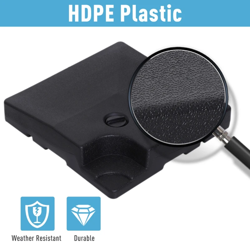 Outsunny Set 4 Baza Incrucisata pentru Umbrela de Gradina de Umplut cu Apa si Nisip,Negru, 51x51x12cm