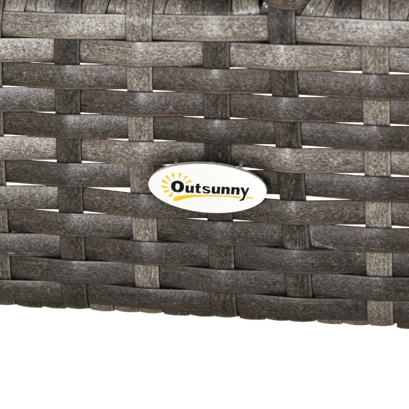 Outsunny Canapea bancuta de gradina 2 locuei in Rattan si aluminiu Gri 118 x 75 x 79 cm