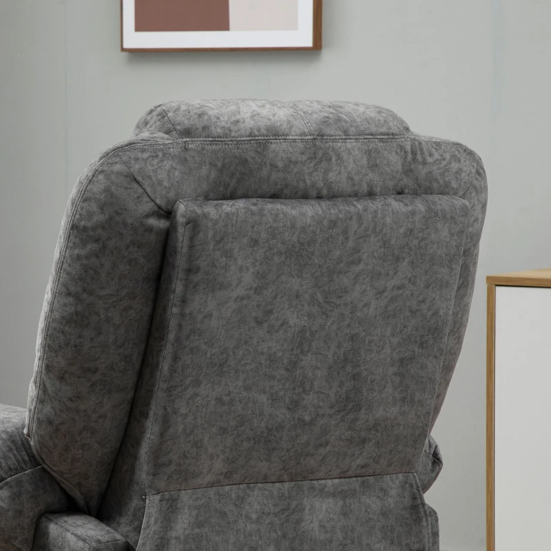 HOMCOM Fotoliu Recliner, fotoliu rabatabil din Tesatura cu Capitonare suplimentara, Gri
